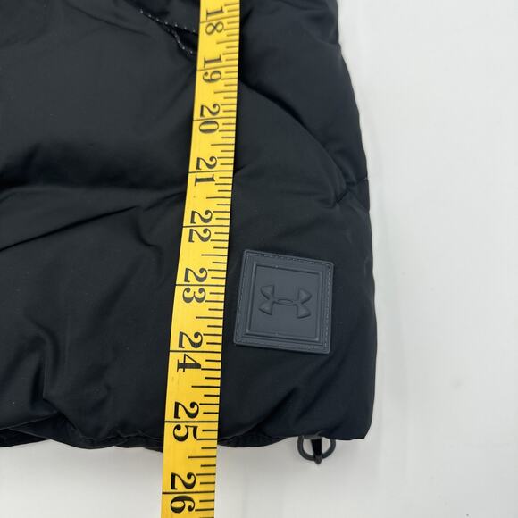 Under Armour Storm Down Vest Women L Black High Neck 1342793 Mid Length - Picture 8 of 9